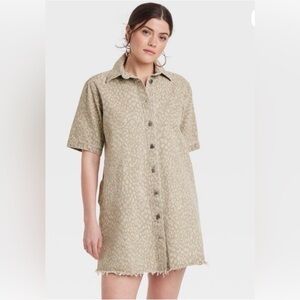 Universal Thread Leopard Denim Mini Dress - New With Tags